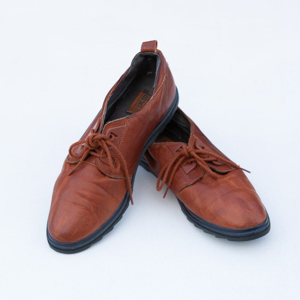Vintage Reebok BOKS Brown Leather Lace Up Shoes
